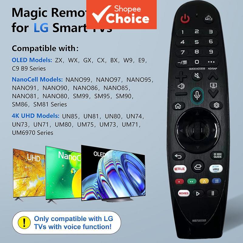 Controle Remoto Mágico Para LG MR24GA MR24GN QNED HDR 4K OLED Google TV