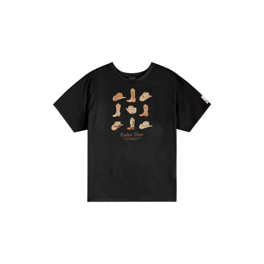 Blusa Juvenil Menina Ampla Rodeo Days Beats Preto