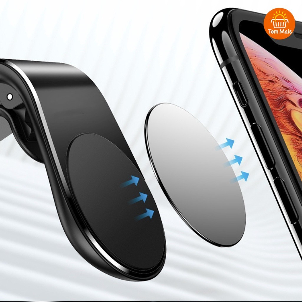 Suporte Veicular Magnético Giratório 360°, Compatível com Qualquer Smartphone