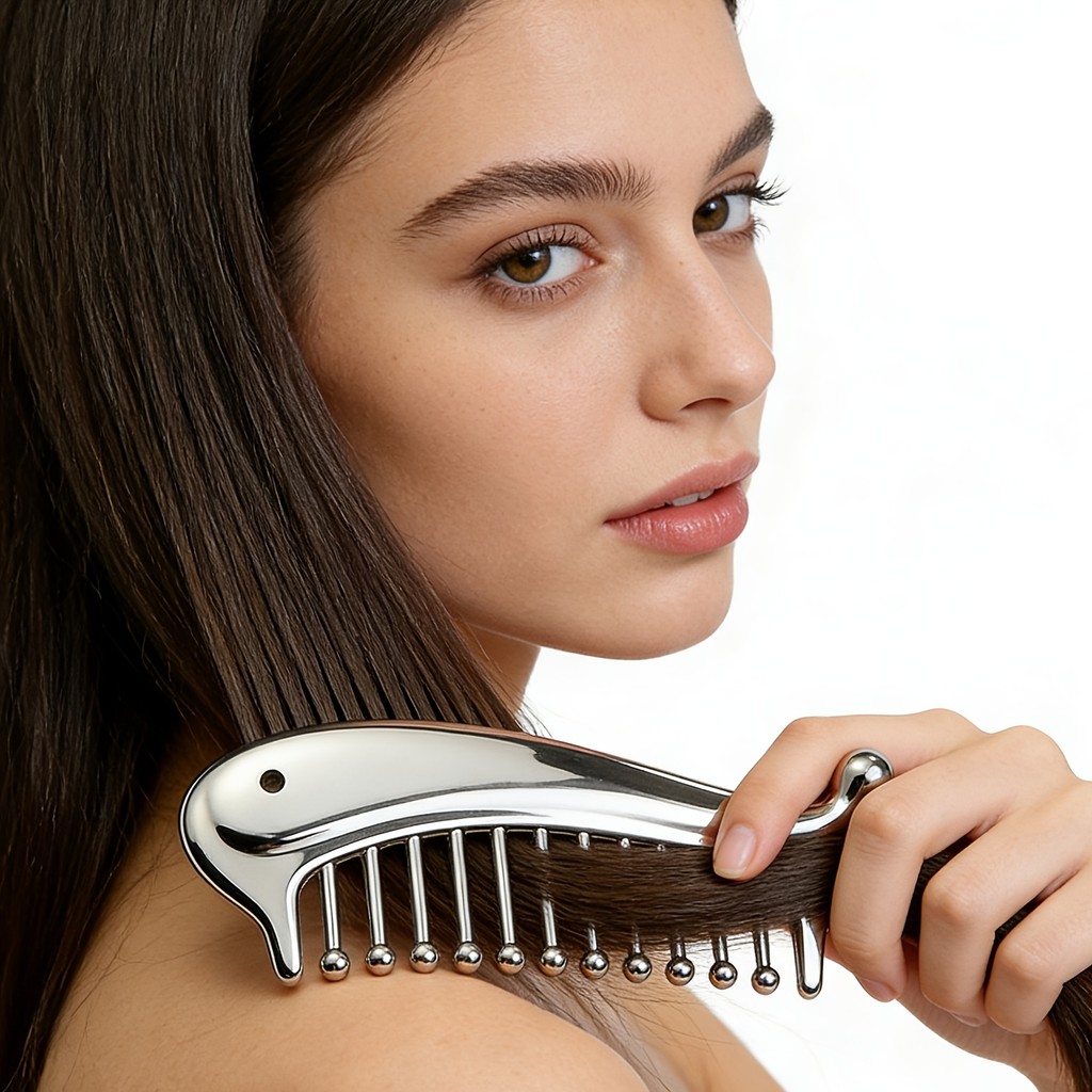 Massageador Manual para a Cabeça, Pente para o Couro Cabeludo, Ferramenta Portátil de Gua Sha para o Rosto, Ferramenta d