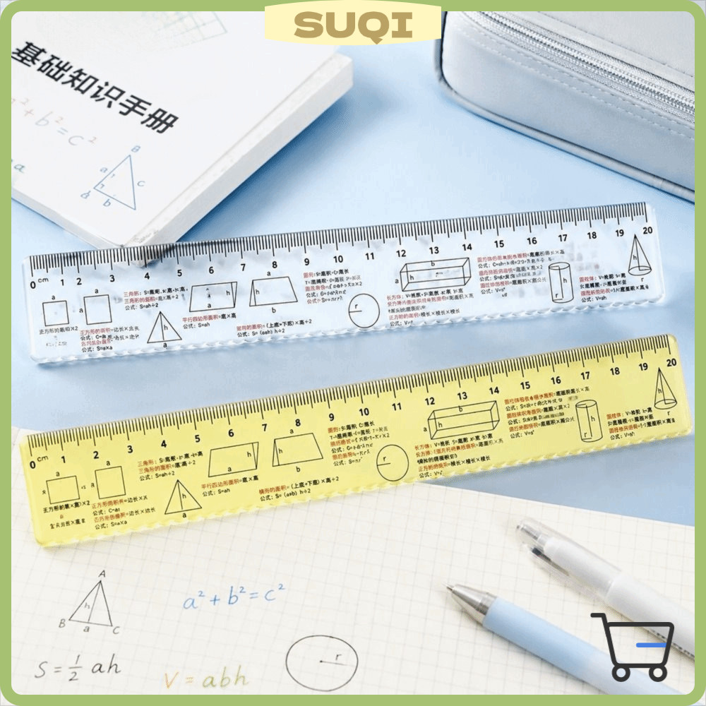 Régua De Desenho Geométrico SUQI , Fórmula Matemática Transparente De Plástico , Ferramenta De Medição Leve