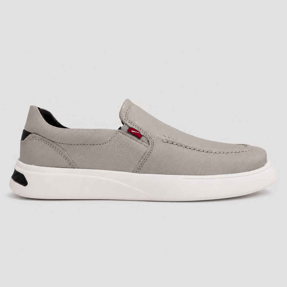 Sapatênis Couro Ferracini Búzios 8960 652B Cinza Masculino