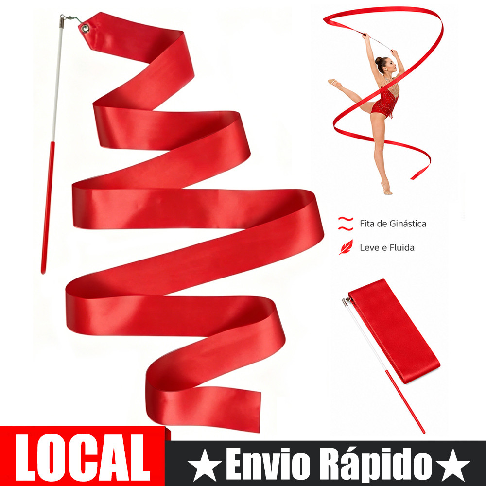 fita de 4 metros para treino de ginástica rítmica para treino ou espetáculos de ginástica rítmica