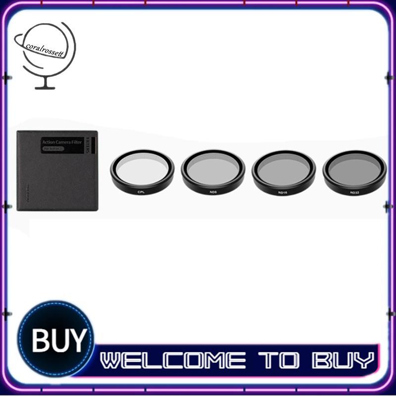 Conjunto De Filtro De Lente CPL ND8 ND16 ND32 Para Action 5 Pro , Moldura De Liga De Alumínio ND Kit Acessórios Câmera