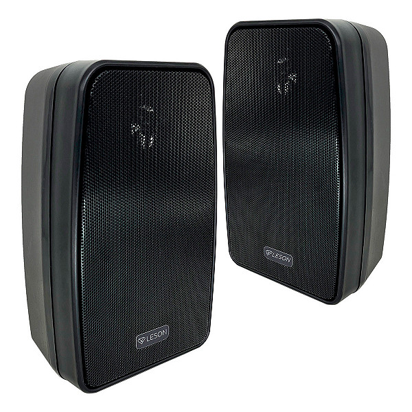 Par Caixa de Som ambiente leson Lsa 70w cada Preta Com Tela em Oferta na Shopee