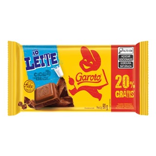 Chocolate Garoto ao Leite 80g - Embalagem com 16 Unidades em Oferta na Shopee