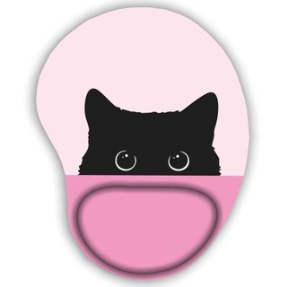 Mouse Pad Gatinho Preto Vários Fundos Escondido Ergonômico com Apoio
