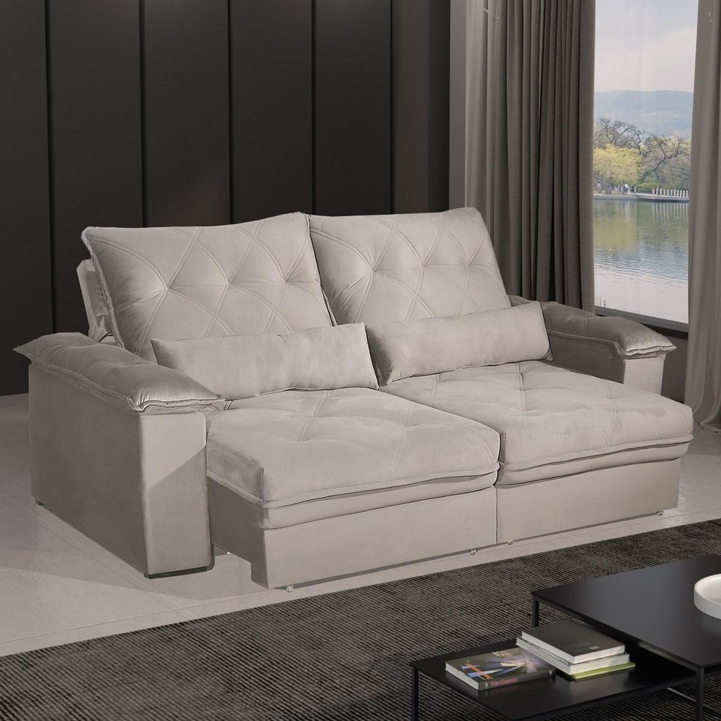 Sofá 4 Lugares 2,50m Retrátil e Reclinável West Bom Pastor em Oferta na Shopee