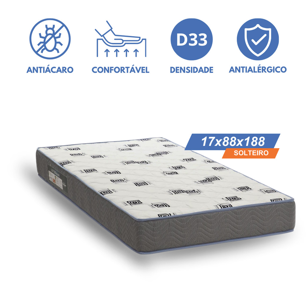 Colchão Solteiro D33 Light 17X88x188 Ortobom — imagem 2 de 2