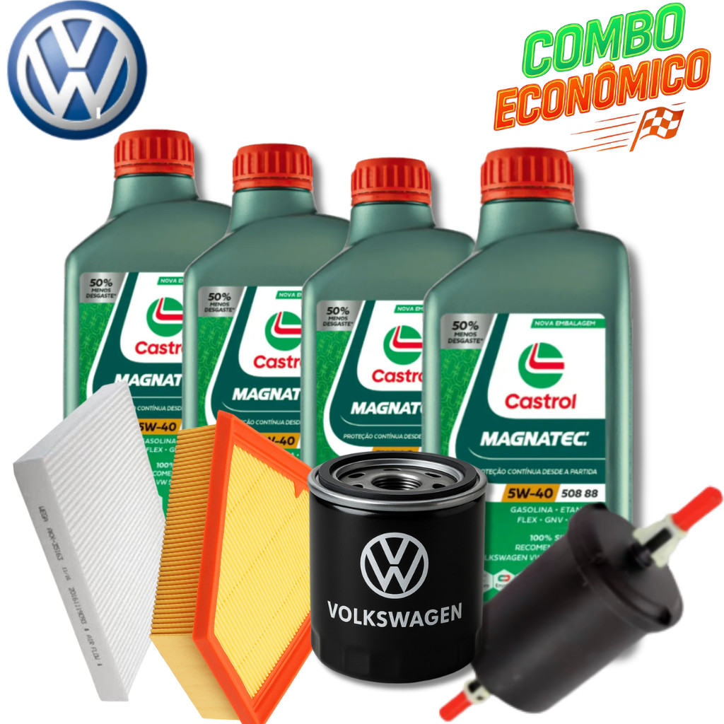 KIT REVISÃO CASTROL 5W40 508 88 + FILTROS ( VOYAGE 1.6 8V 2008 > 2015 )