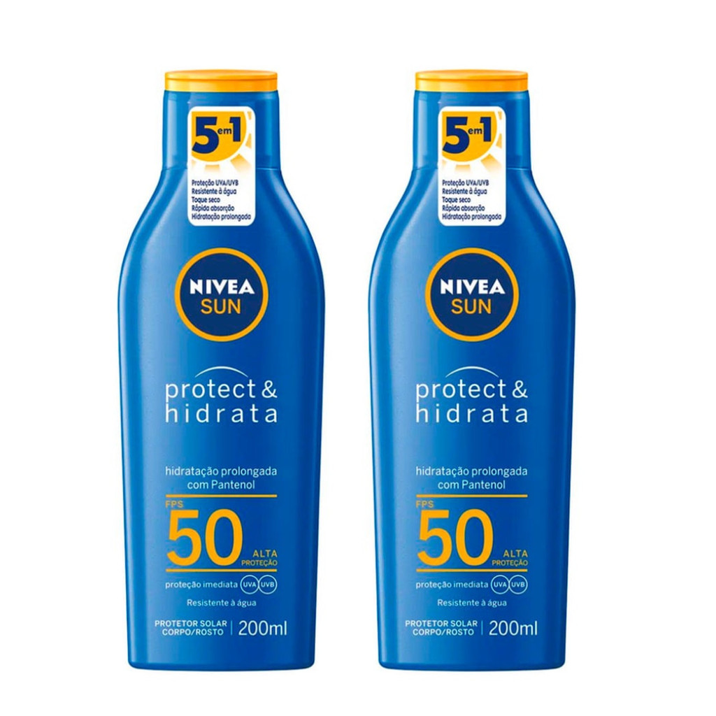Kit Protetor Solar Nivea Sun Protect & Hidrata FPS 50 200ml - 02 unidades
