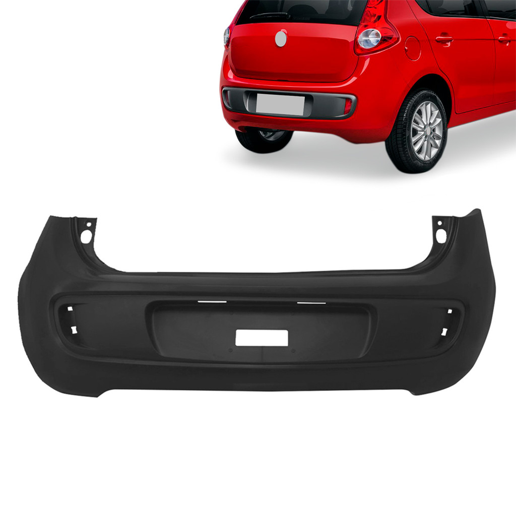 Parachoque Traseiro Palio 2012 2013 2014 2015 2016 2017 2018 2019 Preto Liso em Oferta na Shopee