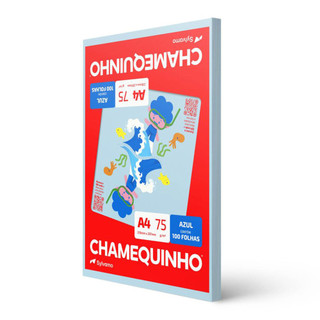 Papel sulfite A4 75g Azul 210x297 com 100 folhas Chamequinho