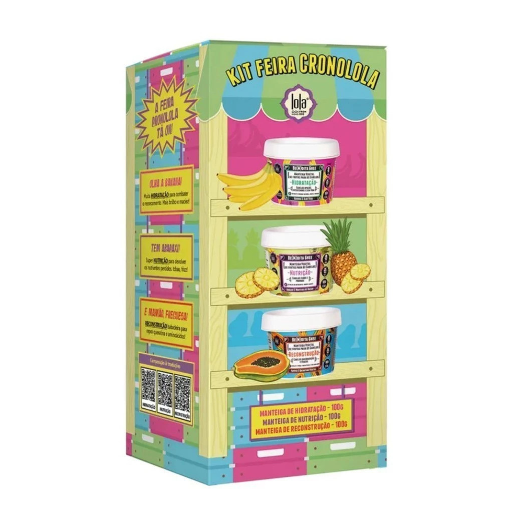 Kit Feira Cronolola Bemdita Ghee Nutrição Hidratação e Reconstrução Contém 100g