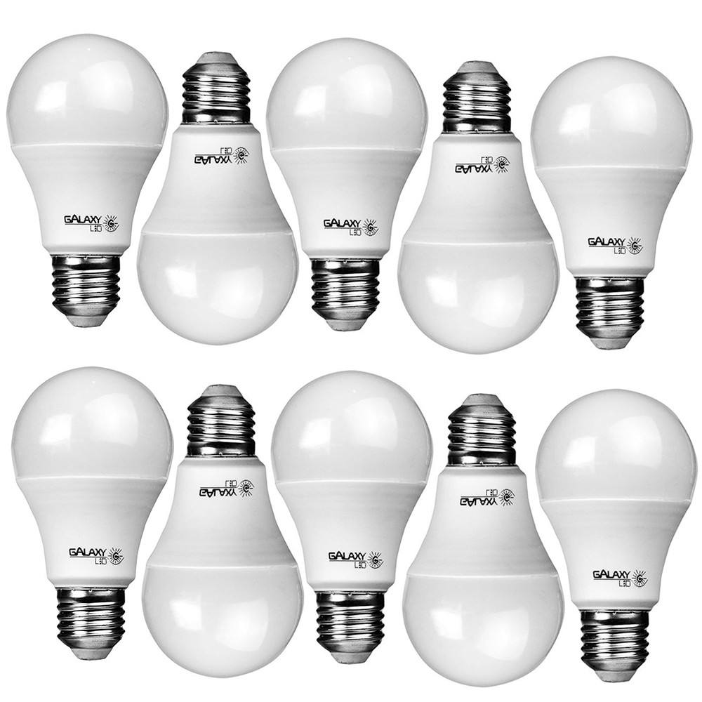 Kit 10 Lâmpadas LED Bulbo 15W 6500K E27 Bivolt Luz Branca Fria