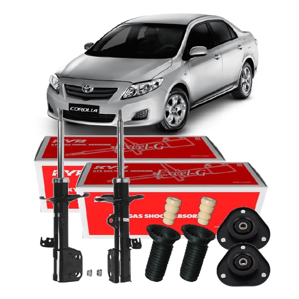 PAR AMORTECEDOR DIANTEIRO COROLLA 2009 ATÉ 2014 + KIT COMPLETO