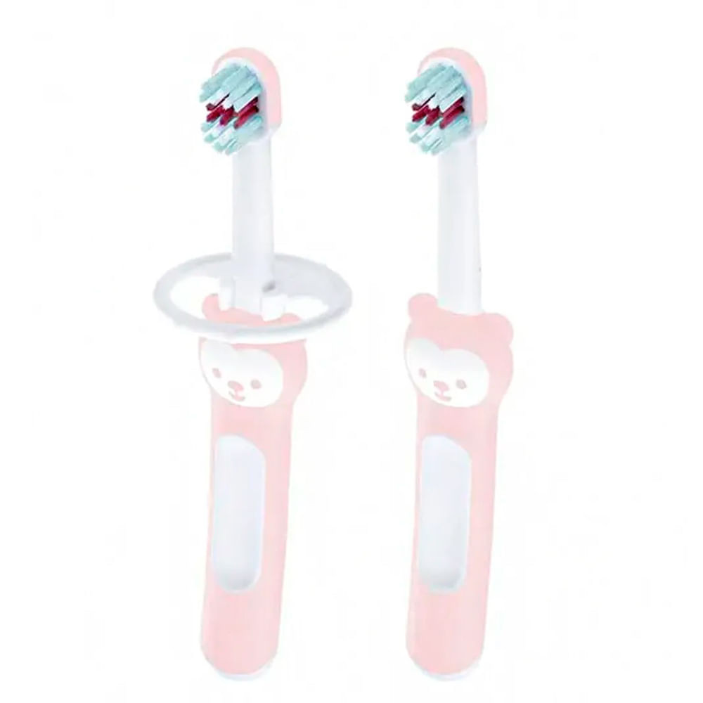 Escova de Dente MAM Baby’s Brush 6+ Meses Rosa 2 Unidades