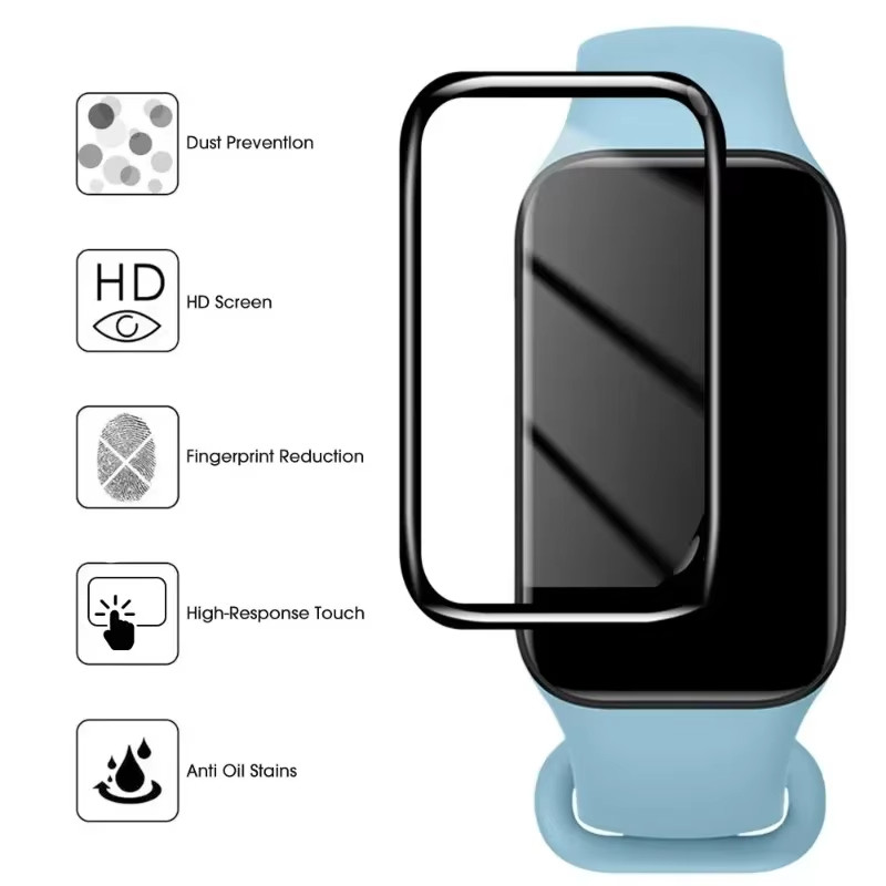 Pelicula De Com Vidro Para Smartwatch Relógio Xiaomi Mi Band 9 8 Active/ Redmi Band 3 2 Screen Protector Temperada