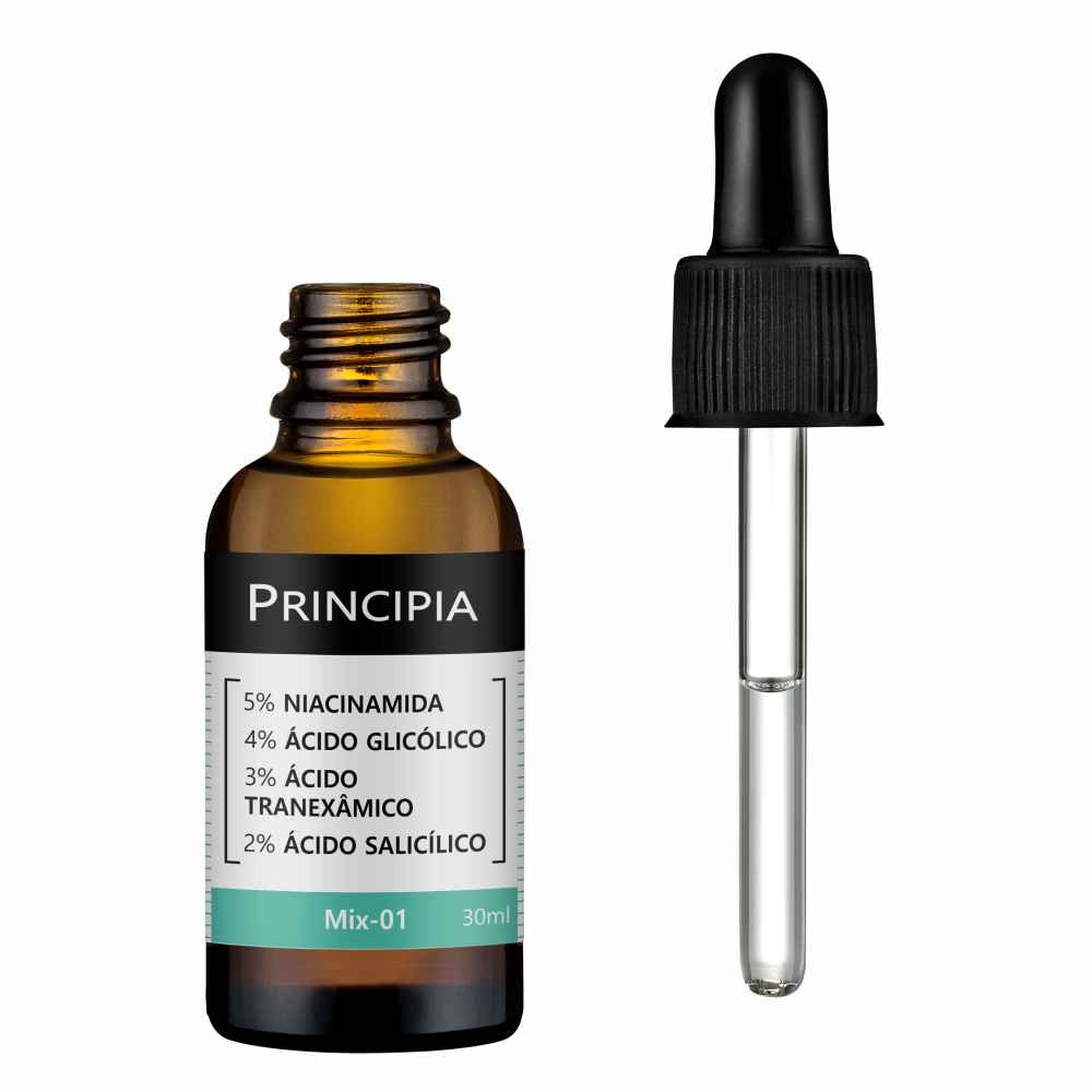 Detalhes do Sérum Principia Mix-01 Niacinamida, Ácidos Glicólico, Tranexâmico e Salicílico 30ml