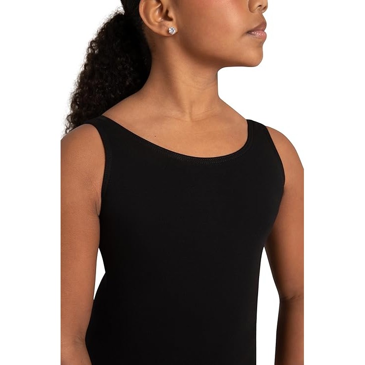 Collant Balé Preto Infantil Juvenil Regata Uniforme Dança Jazz 10 a 16 anos