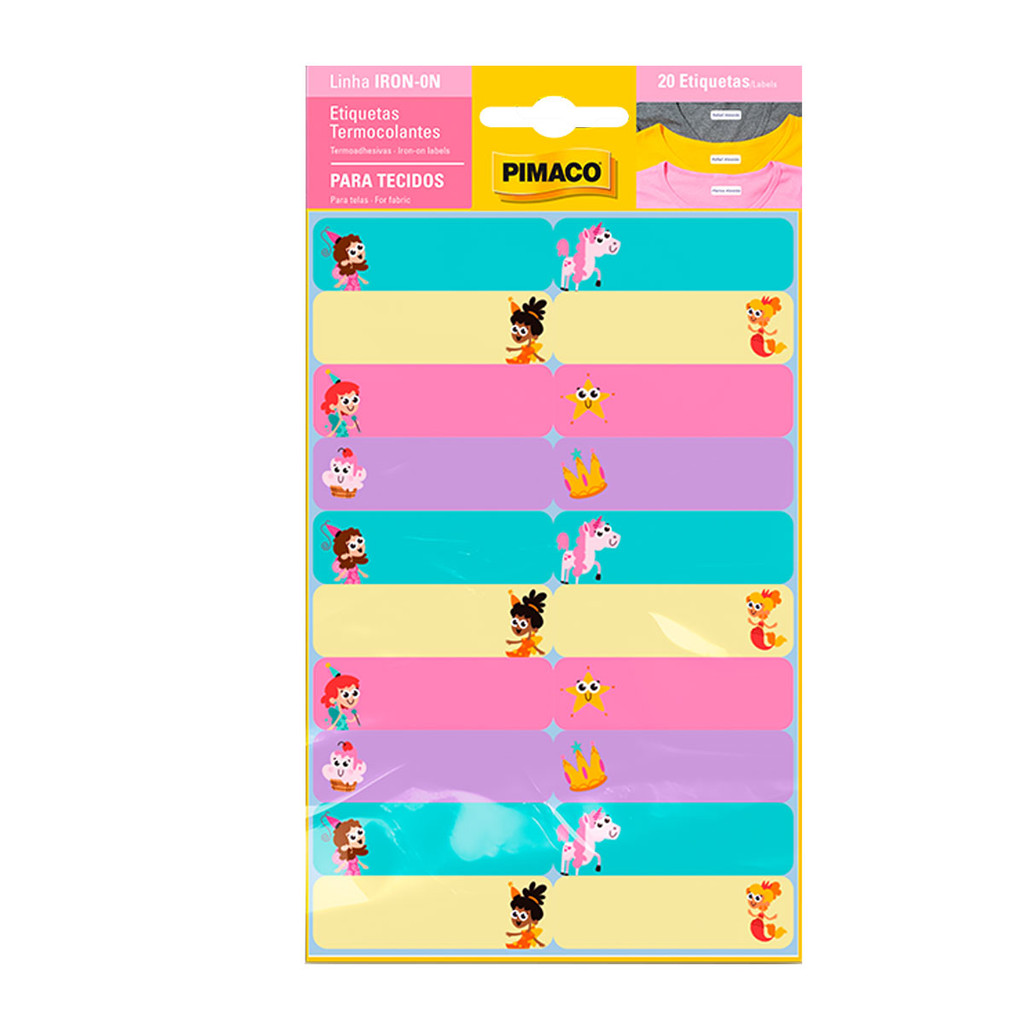 Etiqueta termocolante Reino Encantado com 20 unidades Pimaco em Oferta na Shopee