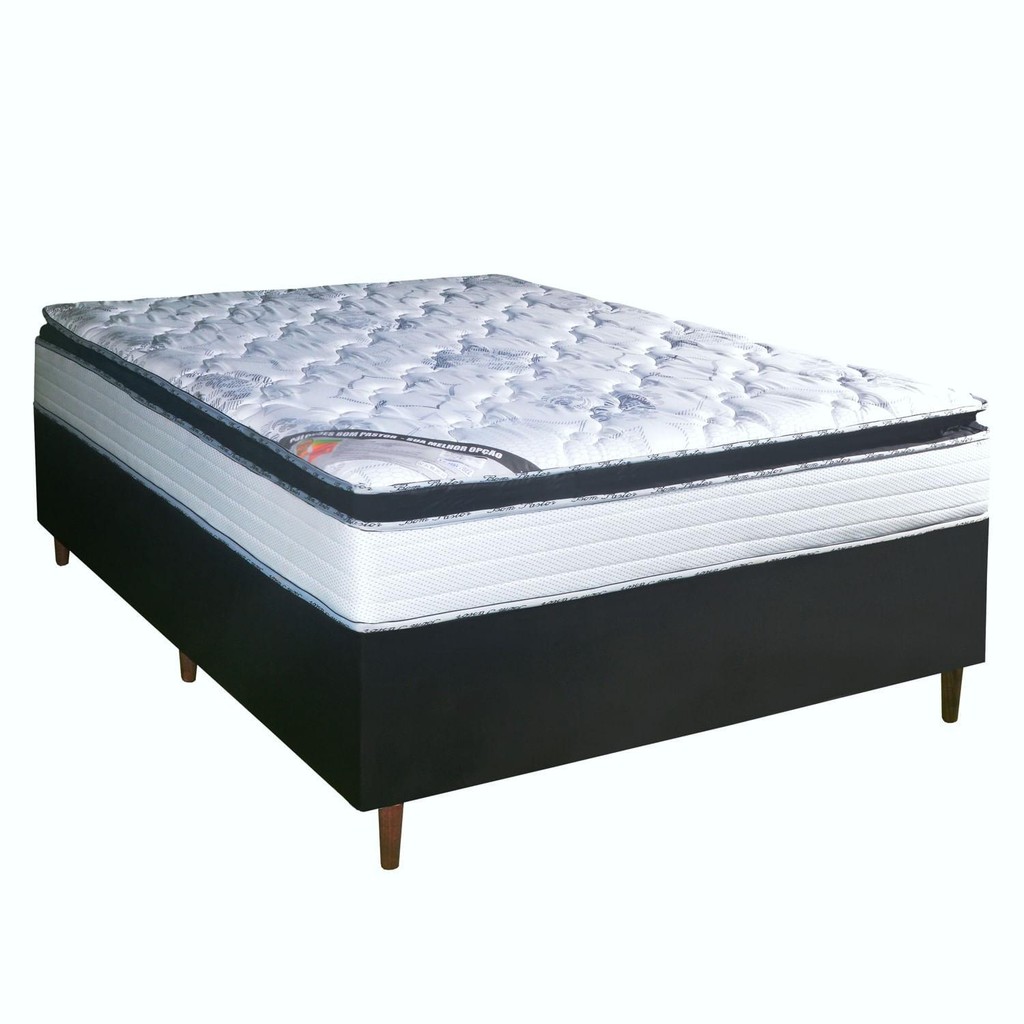 Colchão Casal Molas Ensacadas Belize + Base 138x188x66 em Oferta na Shopee