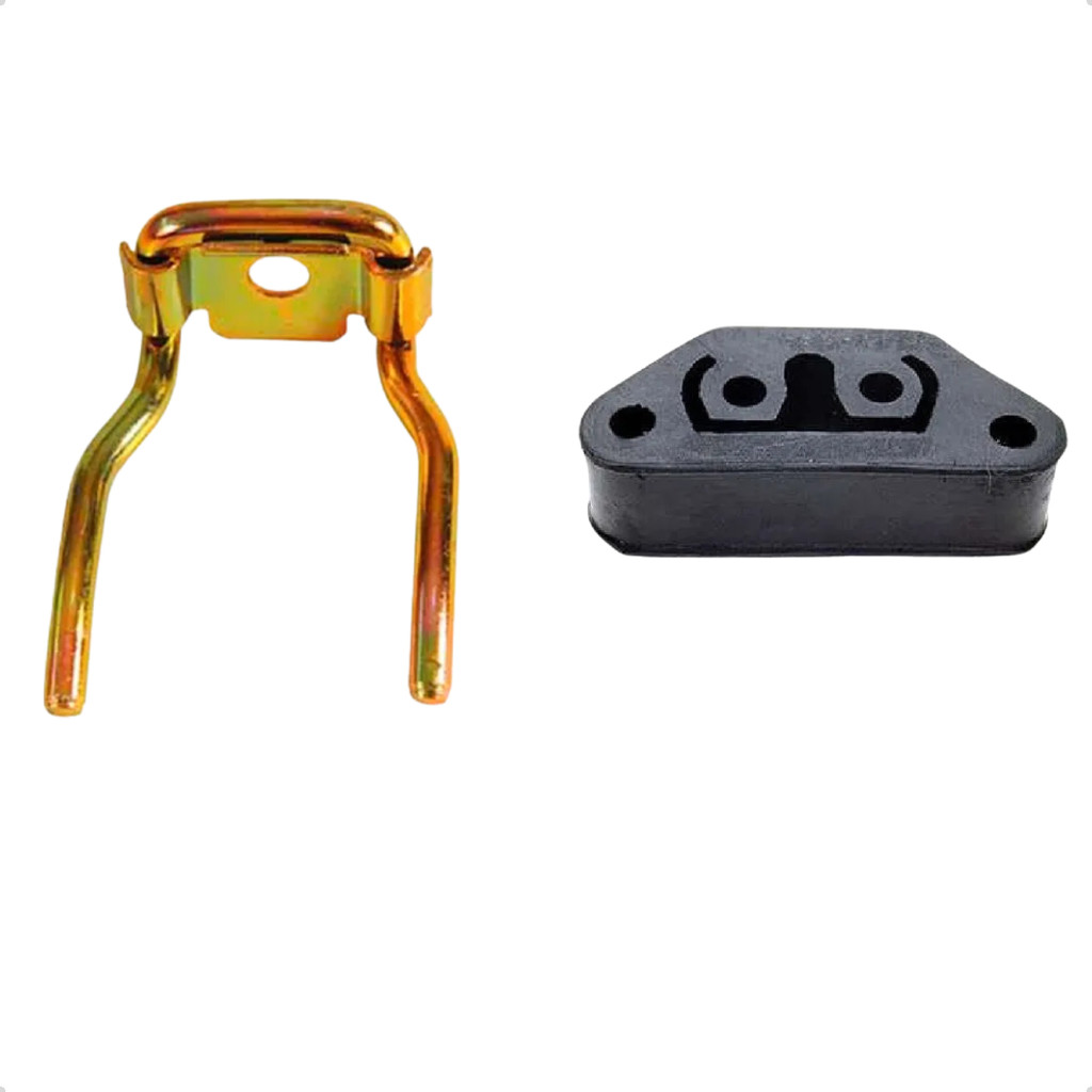 Kit Borracha Coxim Escapamento + Suporte Intermediario Fiat Uno Premio Elba Fiorino - Alta Resistencia