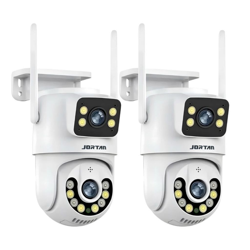 Kit 2 Câmera De Segurança a Prova de água Lente Dupla APP YOOSEE IP66 Camera IP WiFi 360 Cor Branco