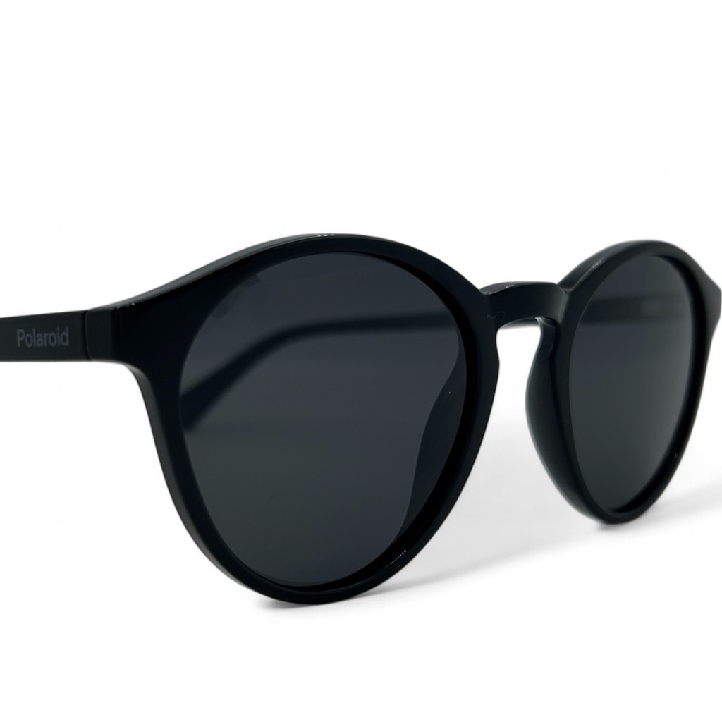 Óculos De Sol Polaroid Polarizado Redondo Preto Unissex