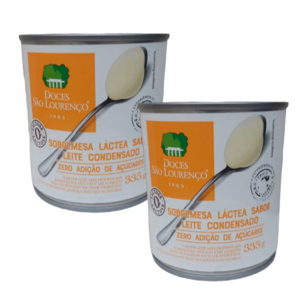 KIT 2 - LEITE CONDENSADO ZERO AÇUCAR E ZERO LACTOSE 335G SÃO LOURENÇO