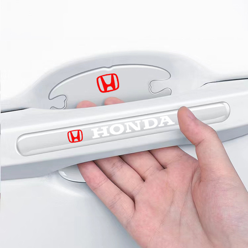 4 peças de adesivo de proteção para maçaneta de porta, adesivo para Honda Accord City Civic HRV CRV Jazz CRZ Breeze Avan