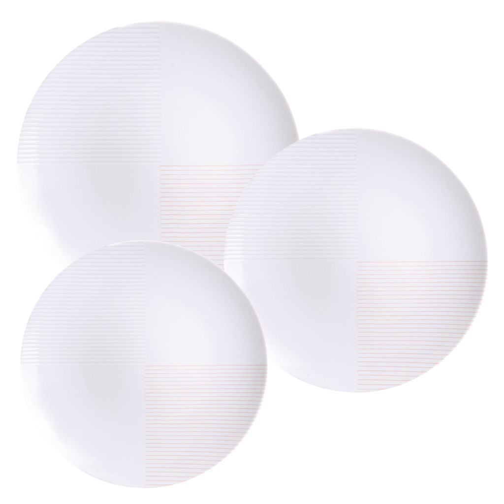 Aparelho de Jantar Jogo Pratos Kit 18 Peças Grid Porcelana Decorada Tramontina