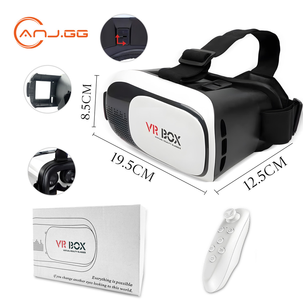 Óculos VR Box 2.0 Realidade Virtual 3D Cardboard Compatível com Celular para Vídeos e Jogos