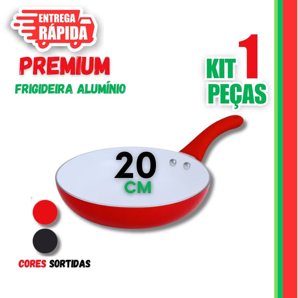 01 Frigideiras Antiaderente De Cerâmica Fácil de Limpar Cabo De Silicone Premium 20CM Utilidades