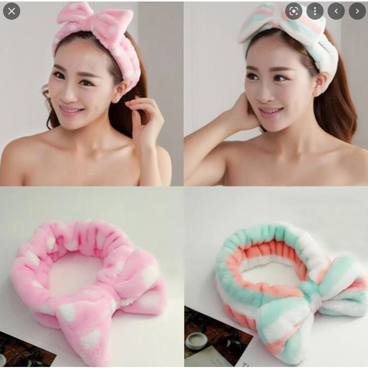 KIT 4 pcs Faixa Laço Maquiagem Makeup Toalha Tiara Cabelo Rosto Limpo em Oferta na Shopee