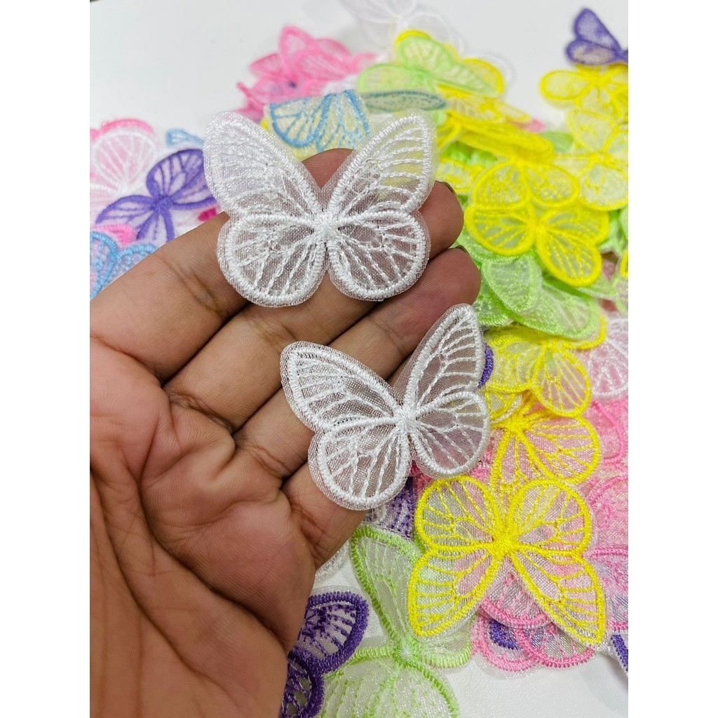 Kit 100 Borboletas de Voal Sortidas - DIY, Artesanato, Laços e Tiaras Decoracao Tiara Calcinha Calca