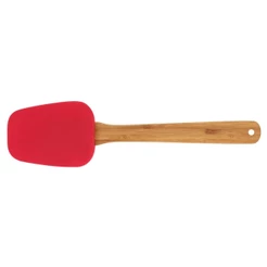 Espátula Oval Silicone e Bamboo