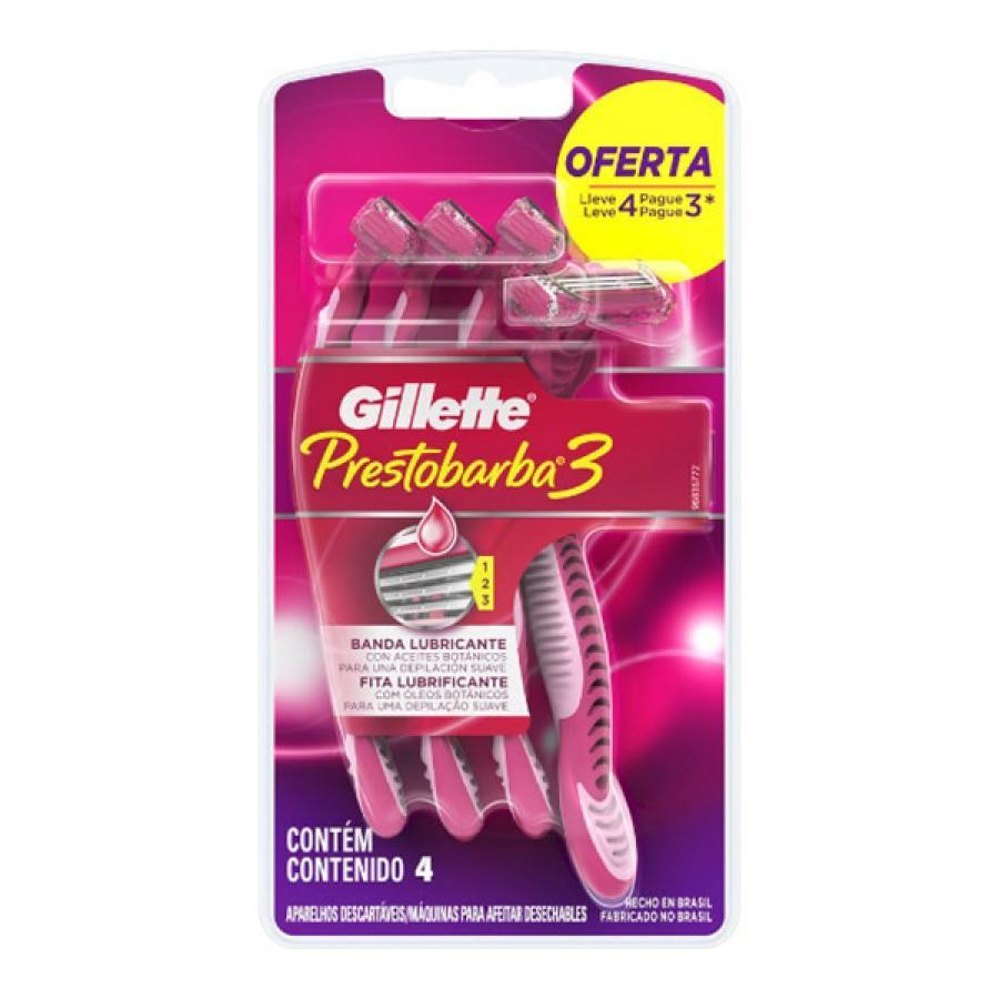 Aparelho Gillette Prestobarba 3 Feminino Leve 4 Pague 3 em Oferta na Shopee