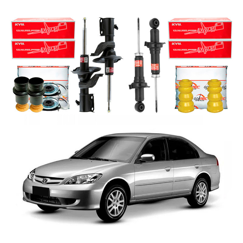 Kit Amortecedor Dianteiro Traseiro Civic 1.7 2004 A 2006