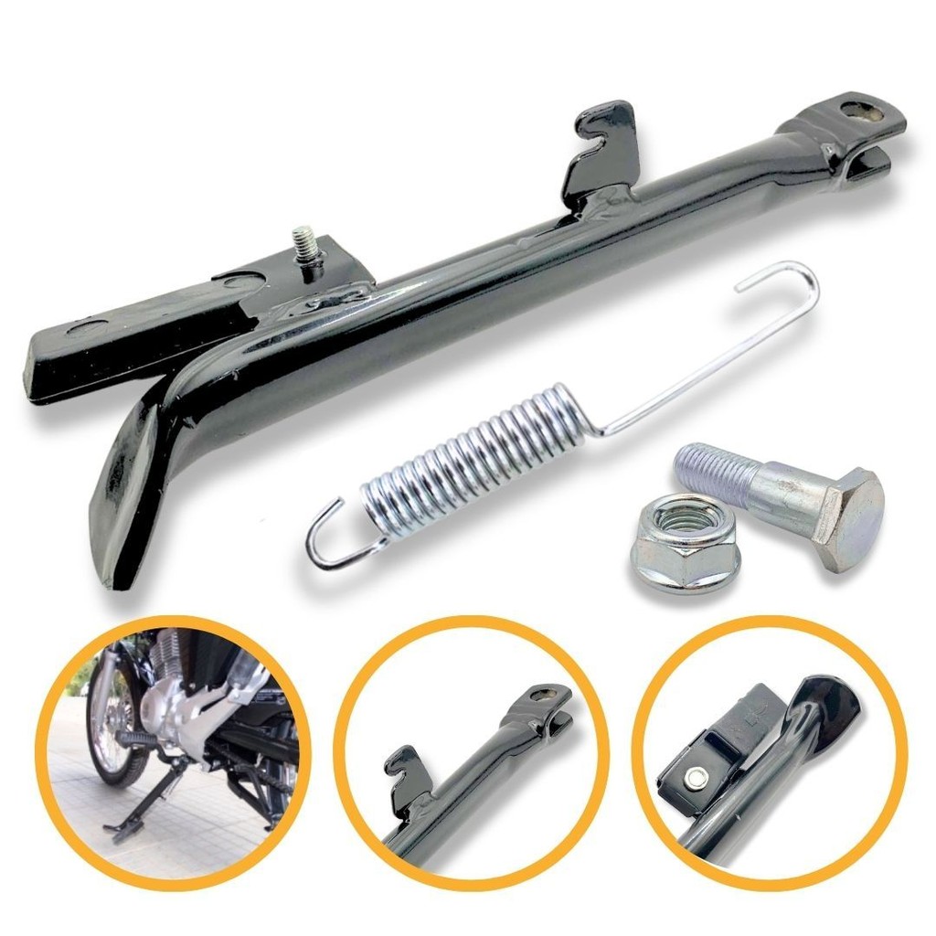 Kit Cavalete Lateral Preto Cg Titan 160 2016-2023 / Fan 125 2005-2015 / Fan 150 2005-2015