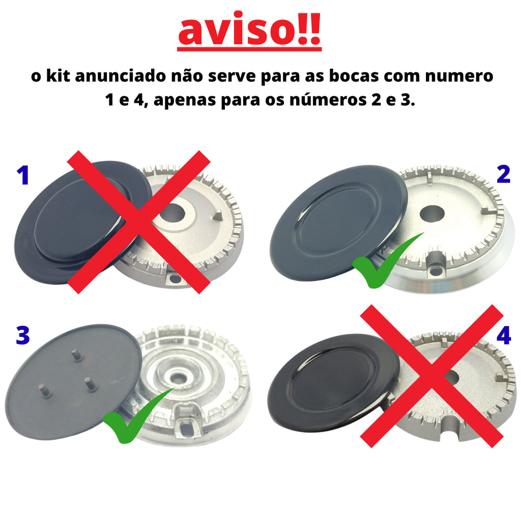 Kit 6 Velas Fogao Brastemp consul Clean E Ative 3 pinos — imagem 2 de 2