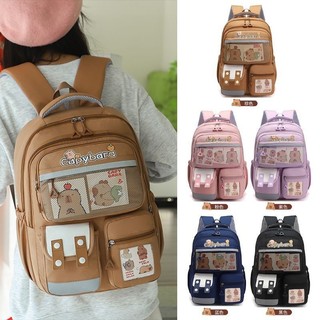 Mochila Impermeável Com Desenhos Animados Capivara, Adequada Para Crianças E Adultos, Volta Às Aulas