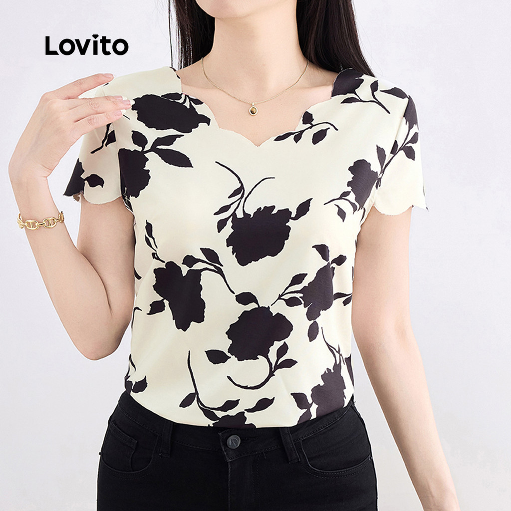 Lovito Blusa Casual Floral Com Flores Blusa De Verão/primavera Para Mulheres L132ED662