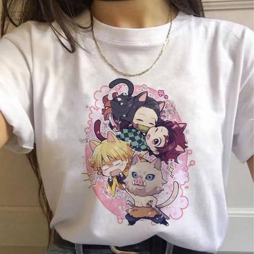 Camiseta Demon Slayer Kimetsu Yaiba Camisa Harajuku Japão Anime Kawaii Tendencia Envio Rapido