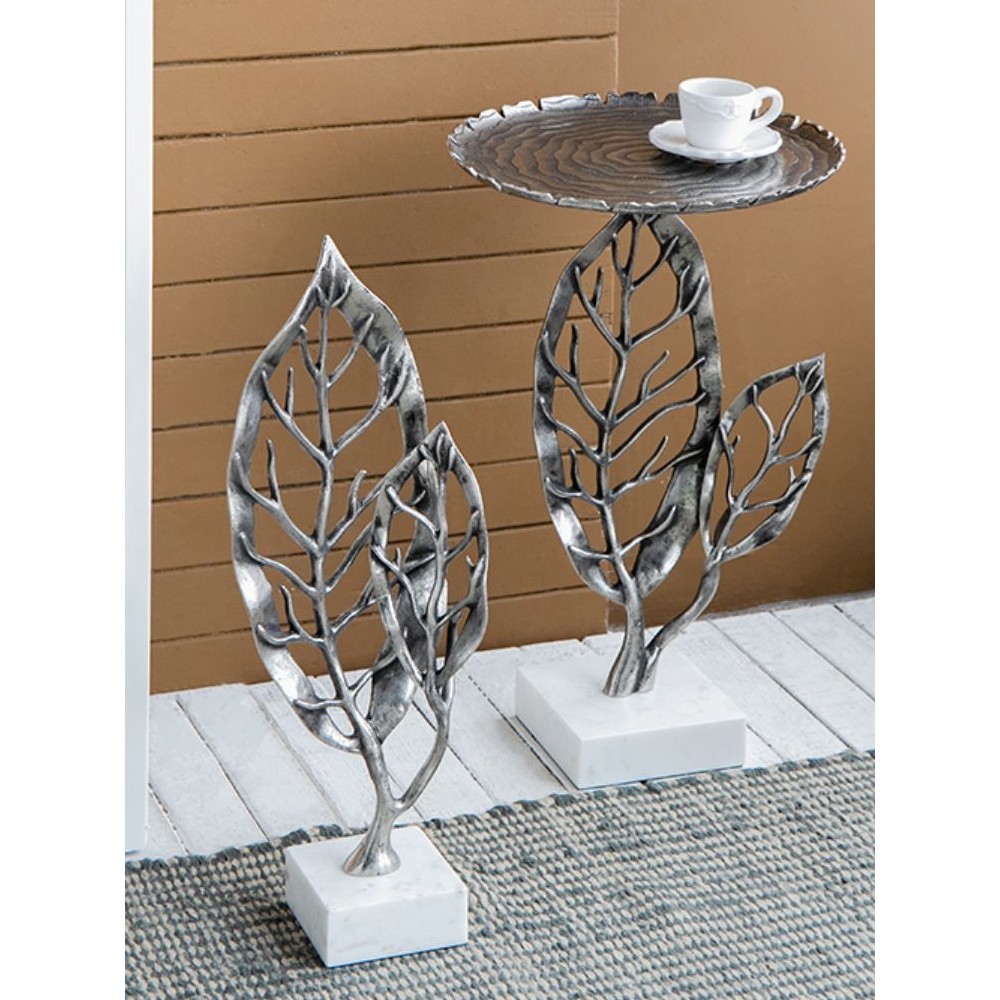 AB HOUSE índia importado alumínio artesanal Metal mesa lateral ramo prateleira pequena mesa de canto arte mesa lateral