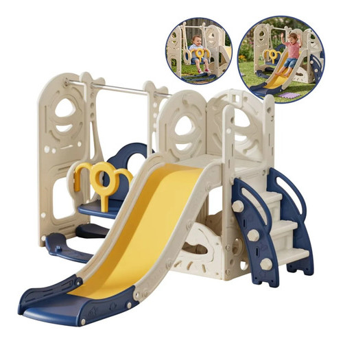 Playground 3 1 Escorregador Balanço Cesta Basquete Azul Azul