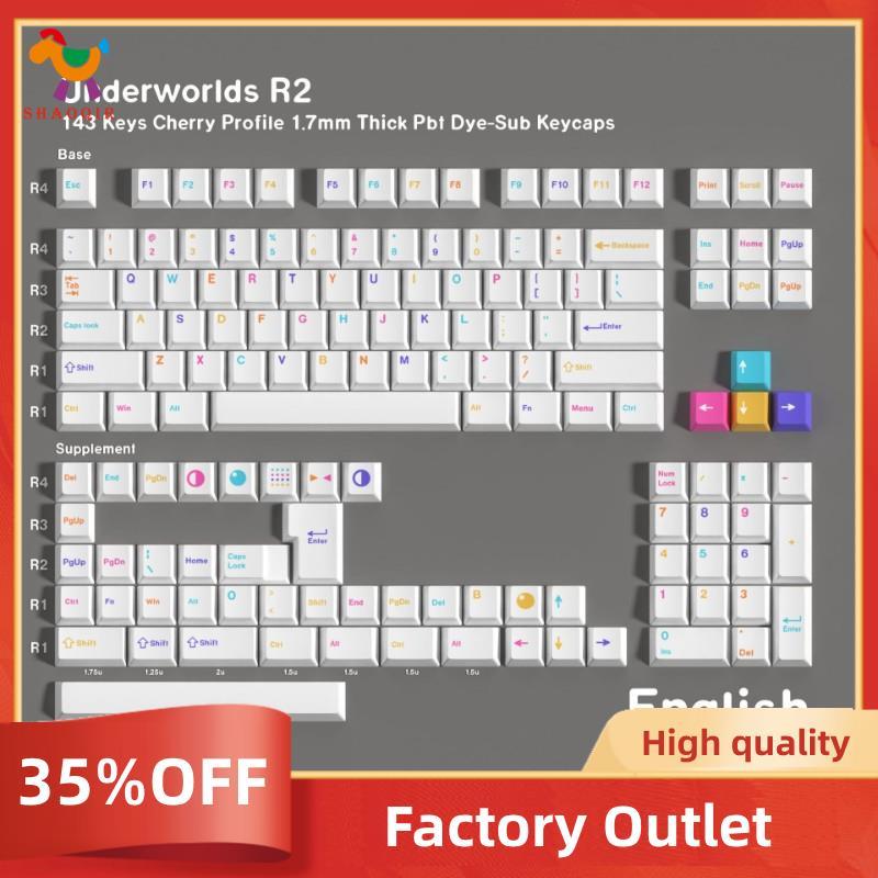 MX Switches 143 Teclas Conjunto De Em Inglês Para Teclado Mecânico Universal Cereja 1.7 Mm De Espessura PBT Dye-Sub