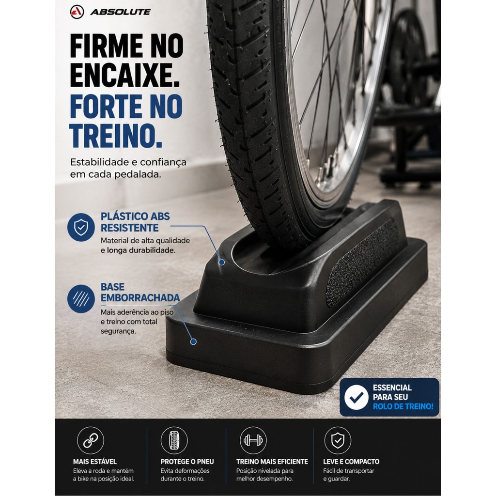 Suporte Roda Rolo Treino Dianteira Apoio Base Absolute Wild Aro 26, 27.5, 29, 700