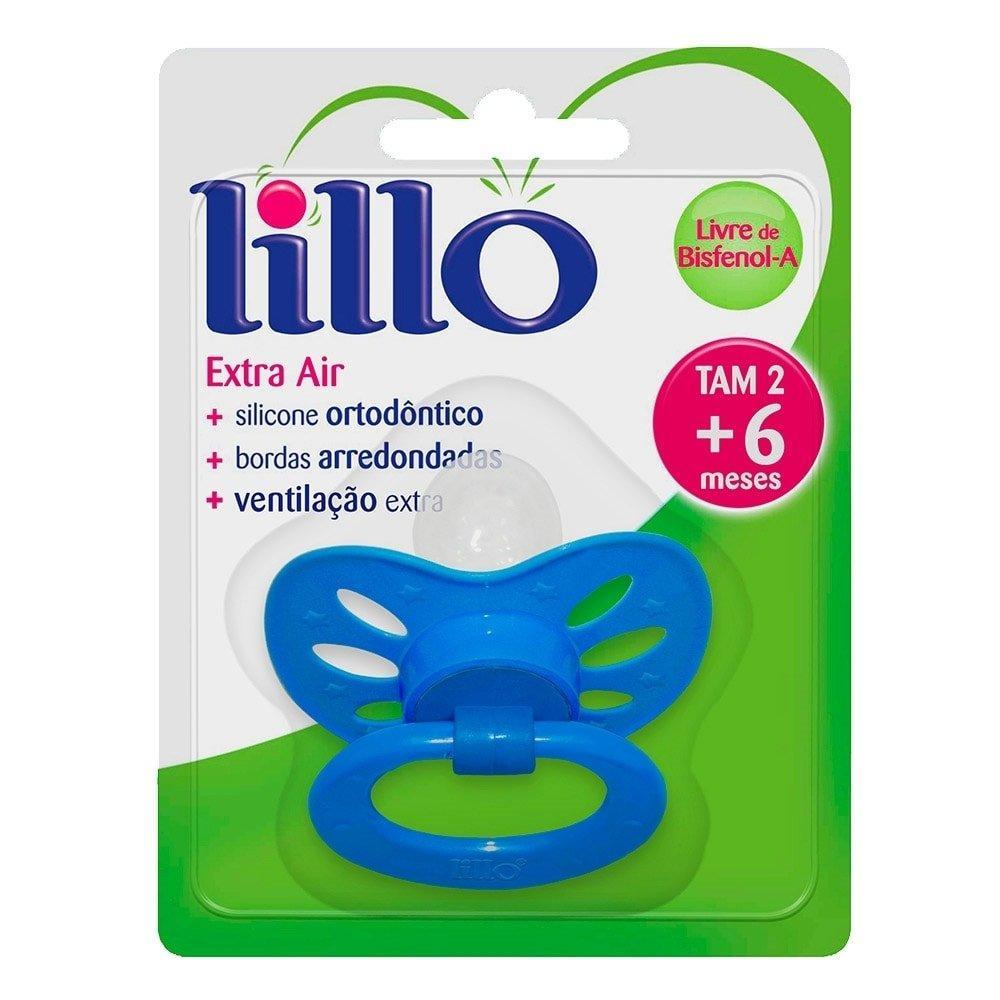 Chupeta Lillo Extra Air Silicone Ortodôntico Tamanho 2 Azul