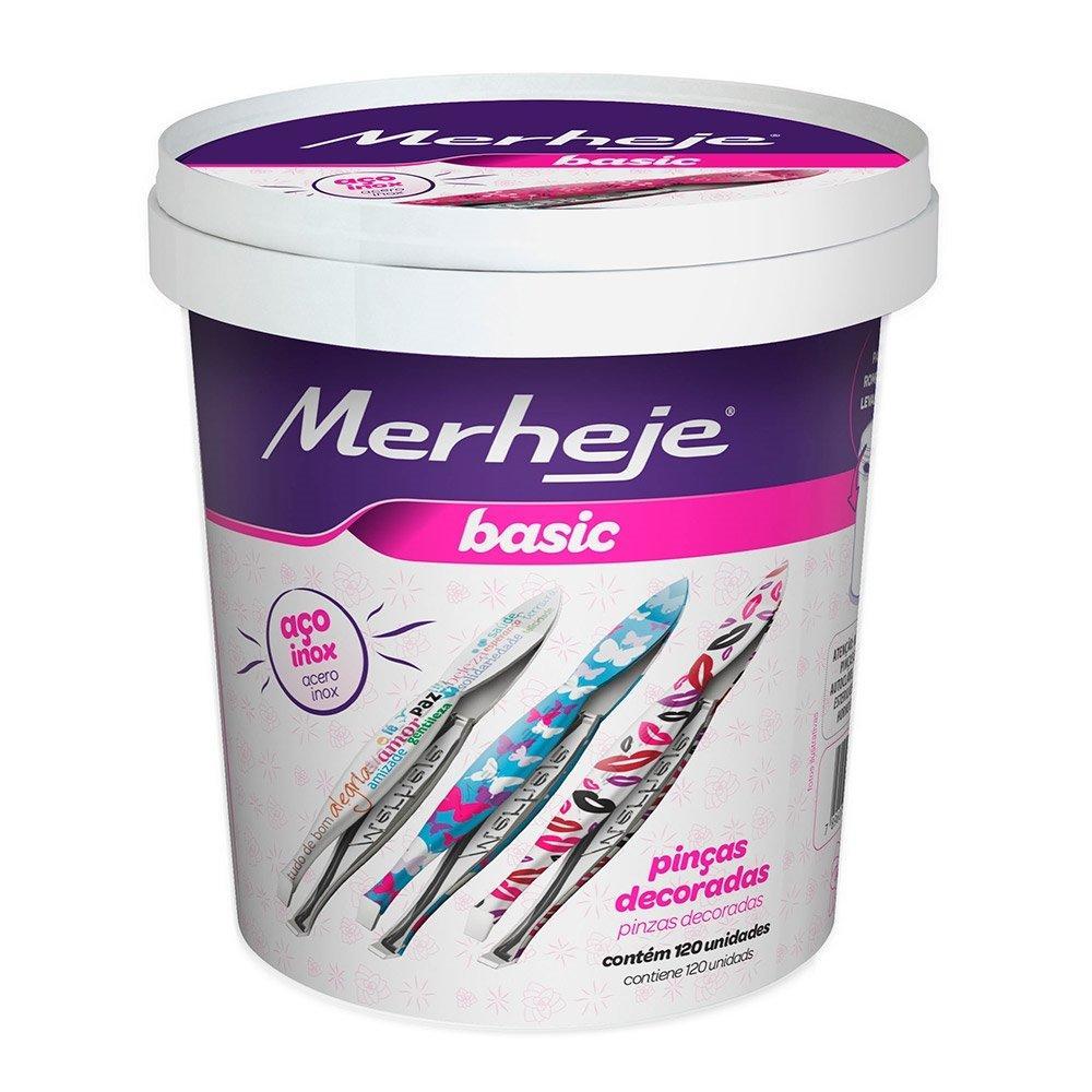 Pinça Merheje Basic Decorada Embalagem com 120 Unidades